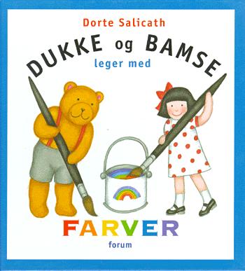 Dukke og Bamse leger med farver