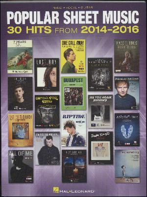 Poular sheet music : 30 hits from 2014-2016 : \piano, vocal, guitar\