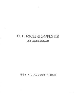 C.F. Rich & Sønner : 1834 - 1. August - 1934