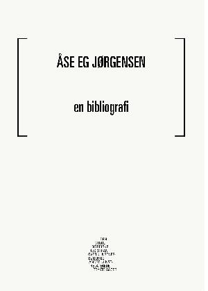 Aase Eg Jørgensen - en bibliografi