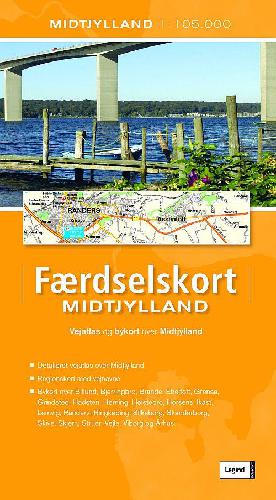 Færdselskort Midtjylland : vejatlas og bykort over Midtjylland : Midtjylland 1:105000