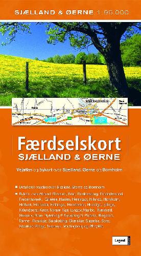 Færdselskort Sjælland & øerne : vejlatlas og bykort over Sjælland, øerne og Bornholm : Sjælland & øerne 1:95000