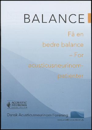Balance - få en bedre balance : for acusticusneurinompatienter
